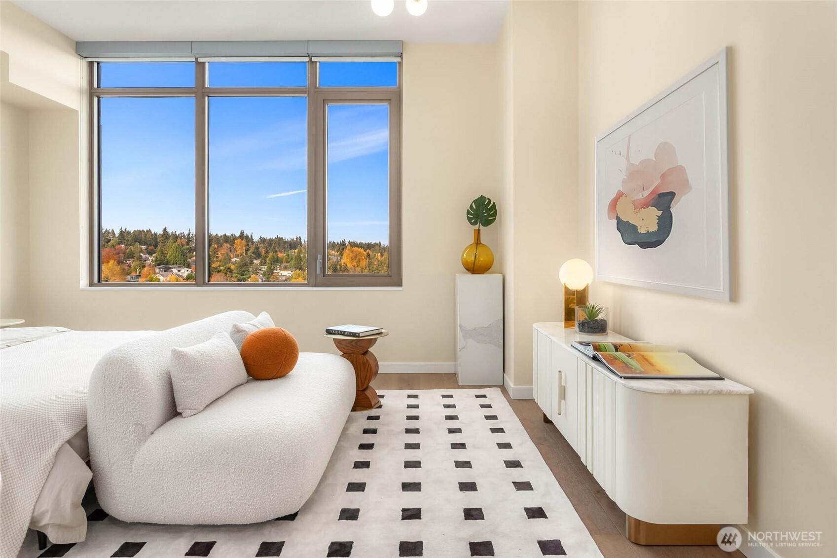 Photo of similar floor plan on higher floor.