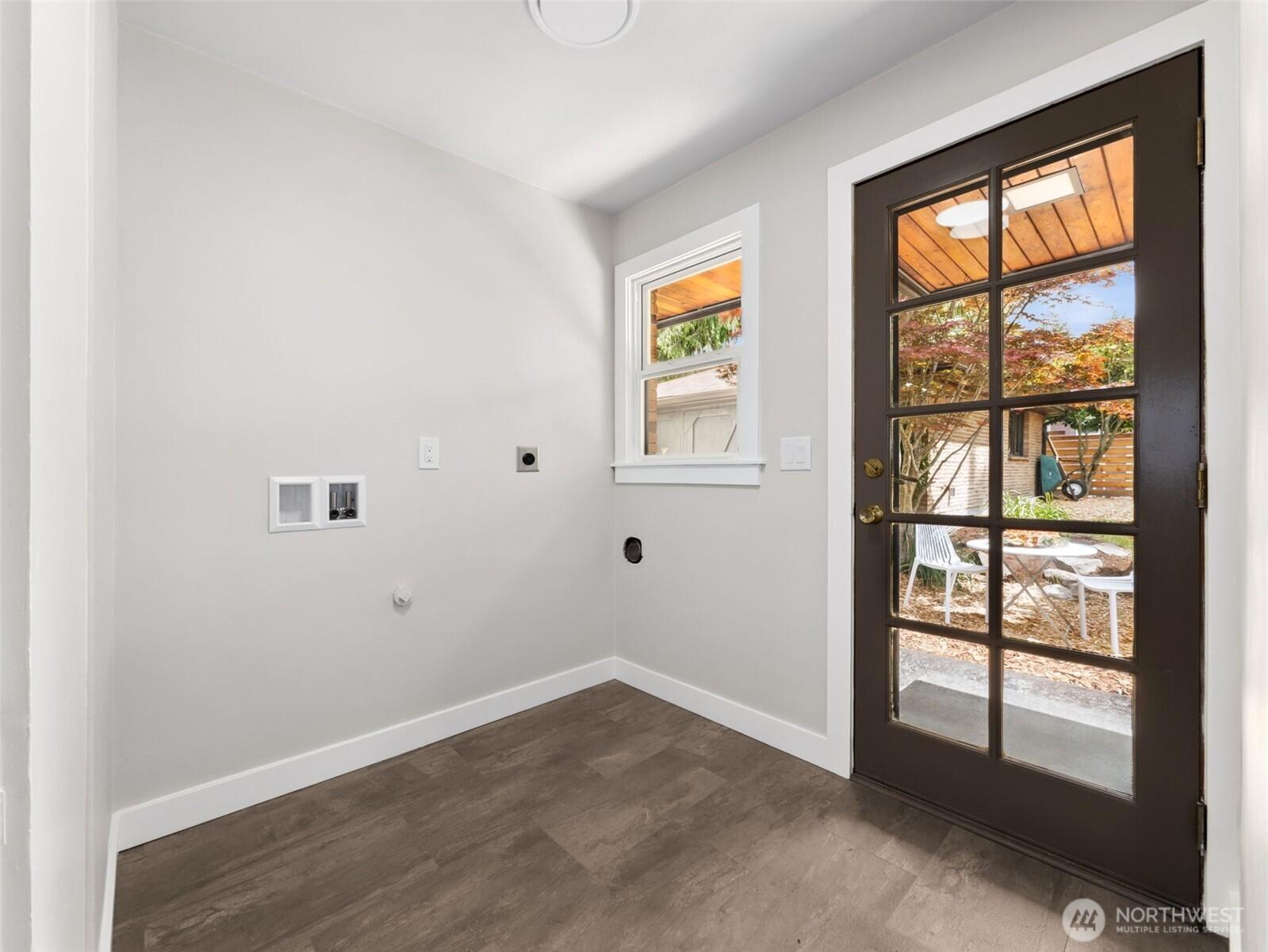 Utility room with potential to add bathroom and move washer dryer to closet