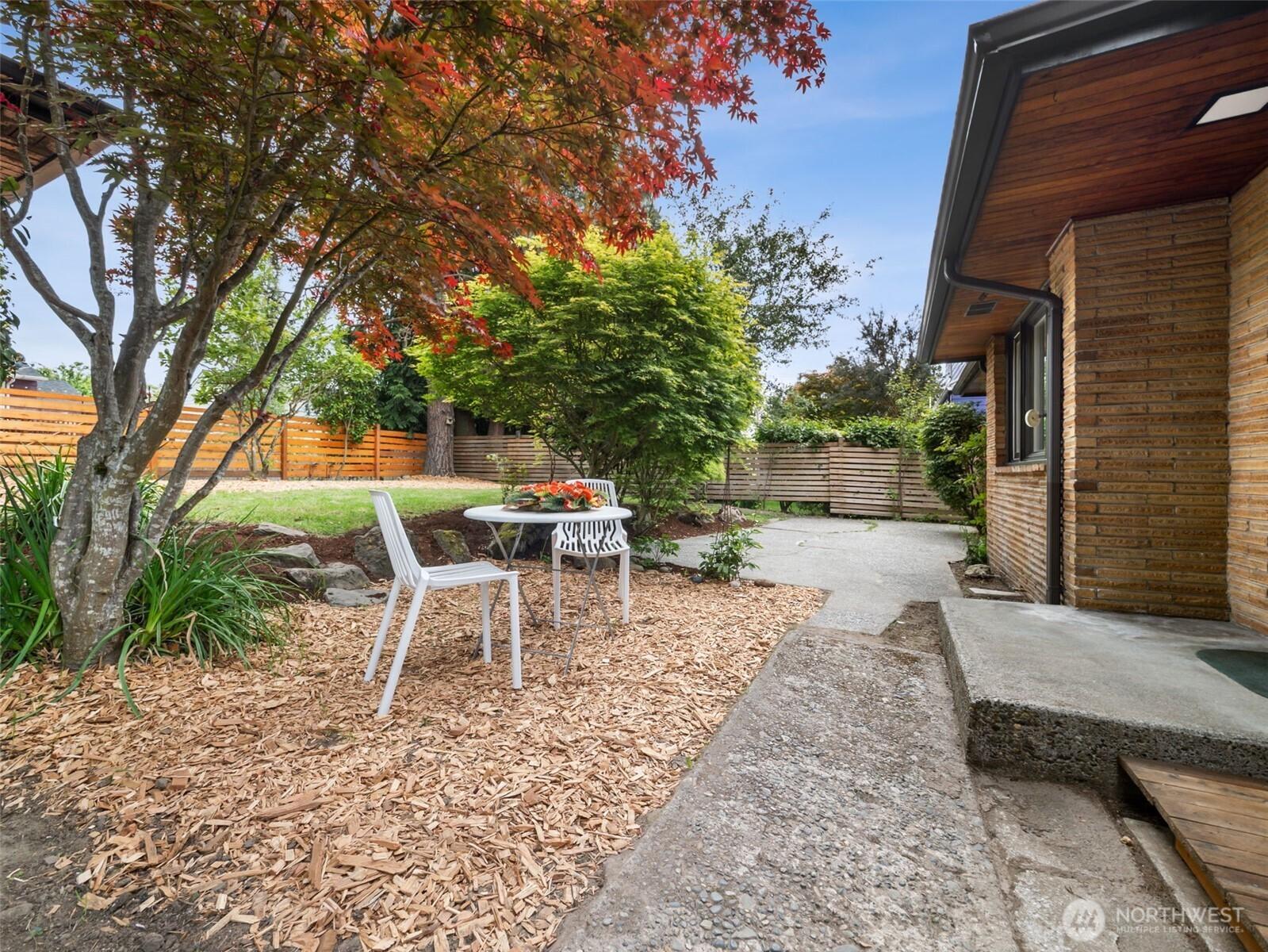 Walkway from driveway and garage