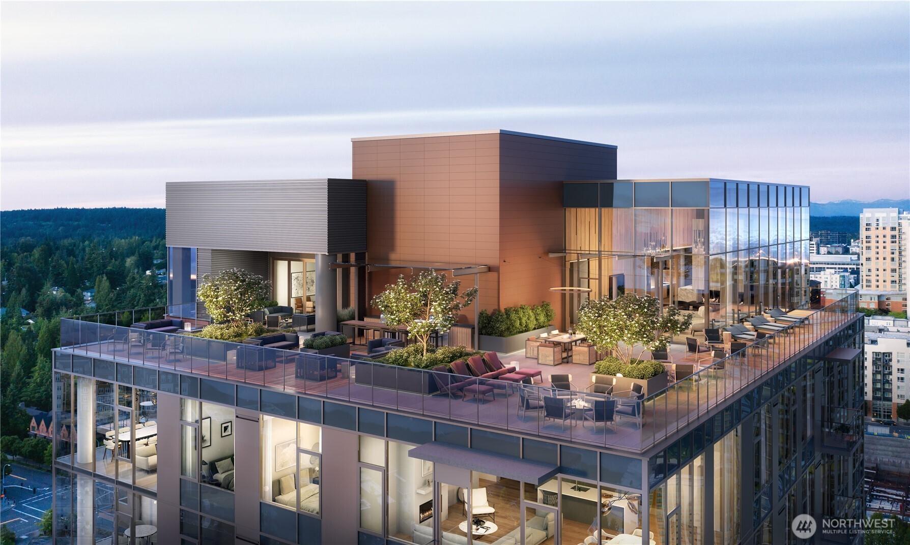 Rendering of rooftop amenity