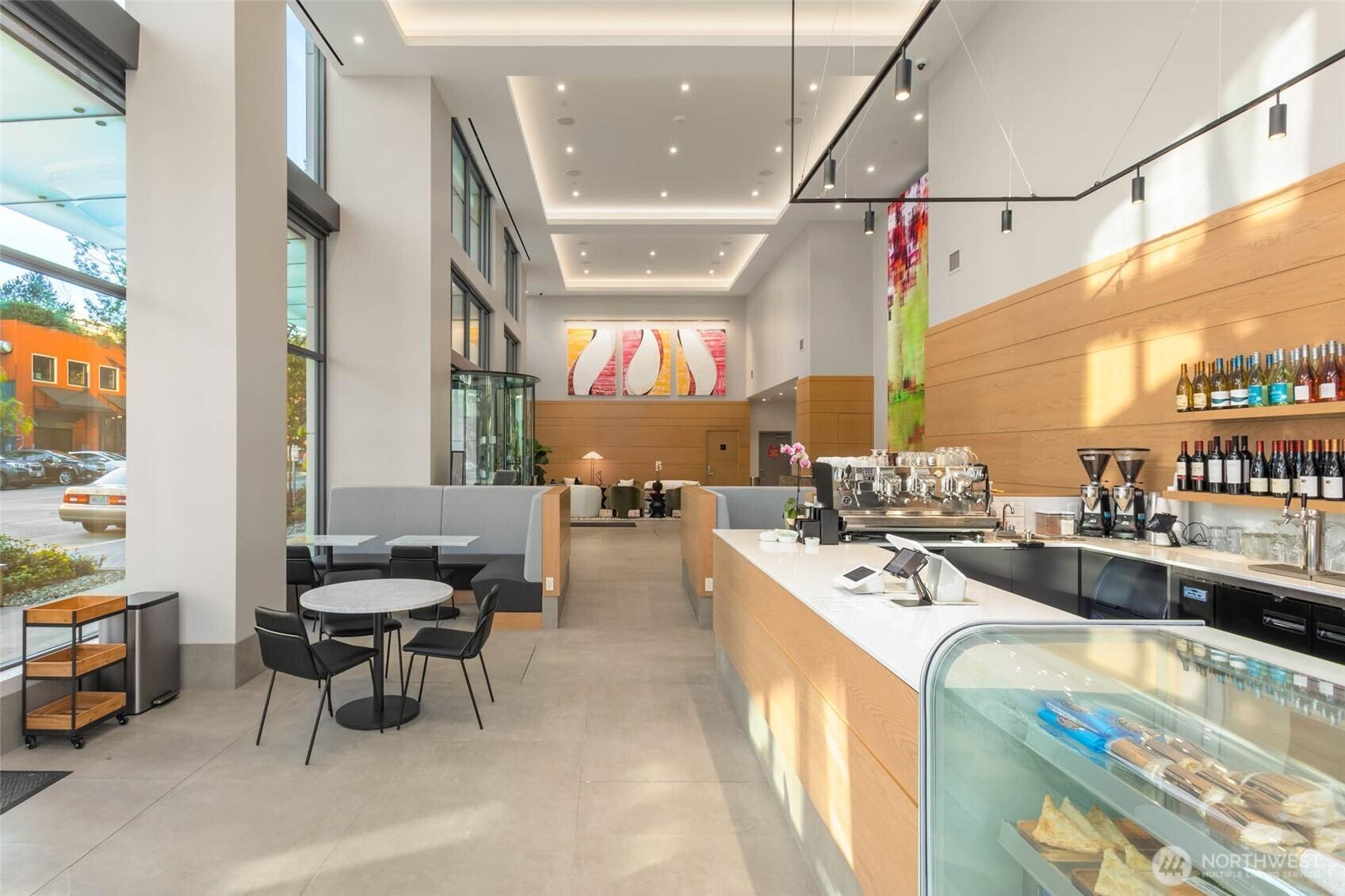 Incredible building amenity. Himalayan Java is located in the lobby of Spire. Perfect for grabbing that coffee and breakfast sandwich on your way out the door!