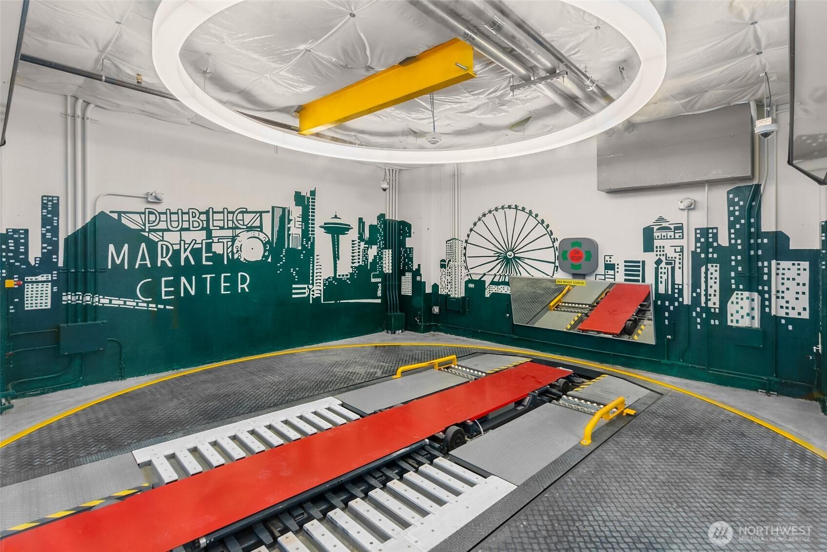 Automated Parking System. Parking is available for purchase with this home.